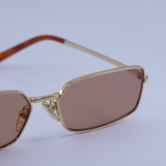 Prada PRA60S 5AK07V Sunglasses Gold Rectangle Frame - Picture 5 of 10